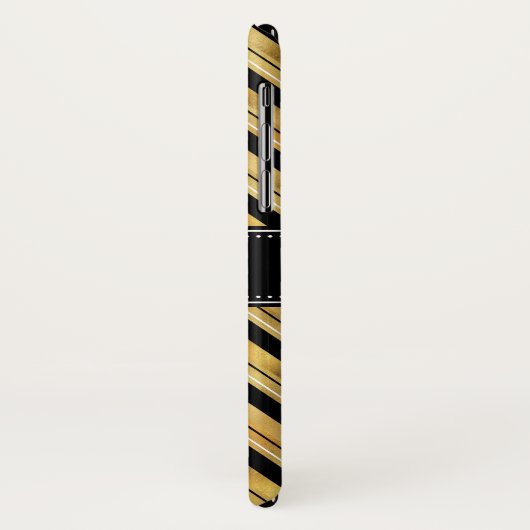 Goldenes Zickzack Muster Schwarz-weiß Monogramm Case-Mate iPhone Hülle (Hinten/Links)