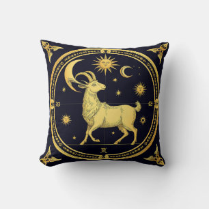 Goldenes Zodiac Steinbock-Design Kissen