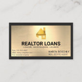 Goldenes Zuhause-Logo | Gold-Metallic-Hintergrund Visitenkarte (Vorderseite)