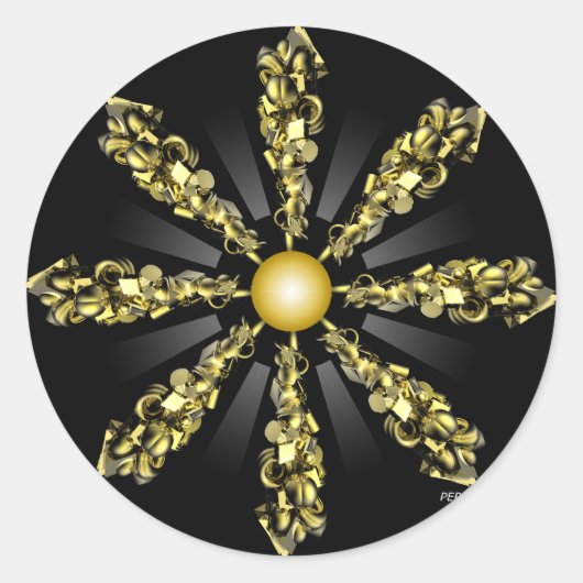 Goldenes Zusammenspiel Runder Aufkleber (Vorderseite)