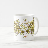 GOLDENFLORAL ~ Monogramm Ringer-Tasse Kaffeetasse (VorderseiteRechts)