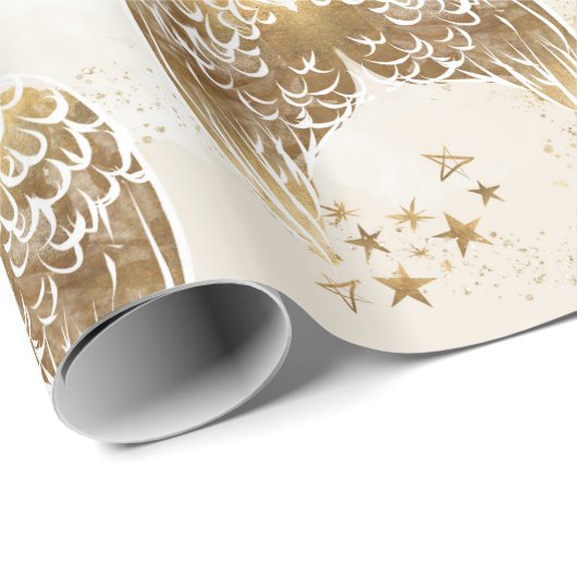 Goldengel Wings u. spielt Geschenkpapier (Rolleneckpunkt)