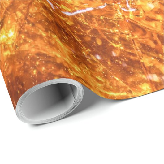 GOLDENGELBE ABSTRAKTES PATTER VON AMBER DROP GESCHENKPAPIER (Rolleneckpunkt)