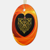 GOLDENLEAF - ZELLISCHES HERZ KERAMIKORNAMENT (Links)