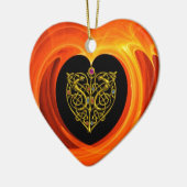 GOLDENLEAF - ZELLISCHES HERZ KERAMIKORNAMENT (Links)