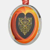 GOLDENLEAF - ZELLISCHES HERZ SILBERNES ORNAMENT (Links)