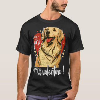 Goldenretrieverdog mit Herz-Doglove für Valent T-Shirt