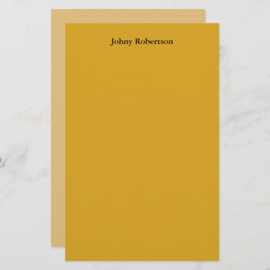 Goldenrod Color Schlicht Elegante Beruflich Modern Briefpapier (Vorne/Hinten)