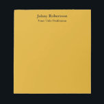 Goldenrod Color Schlicht Elegante Beruflich Modern Notizblock<br><div class="desc">Einfaches,  modernes,  minimalistisches Design für Unternehmen. Diese Vorlage kann an alle beruflichen Beruf angepasst werden.</div>