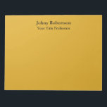 Goldenrod Color Schlicht Elegante Beruflich Modern Notizblock<br><div class="desc">Einfaches,  modernes,  minimalistisches Design für Unternehmen. Diese Vorlage kann an alle beruflichen Beruf angepasst werden.</div>