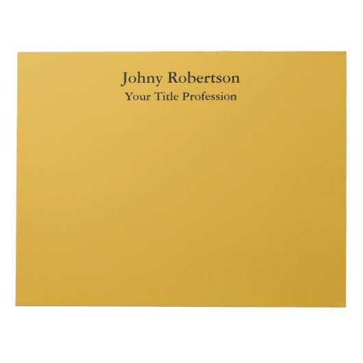 Goldenrod Color Schlicht Elegante Beruflich Modern Notizblock (Vorderseite)