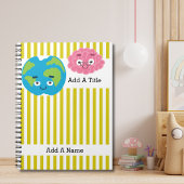 Goldenrod Gelbweiße Streifen ・ Schule ・ maßgeschne Notizblock