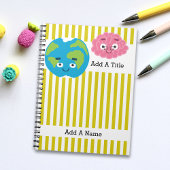 Goldenrod Gelbweiße Streifen ・ Schule ・ maßgeschne Notizblock