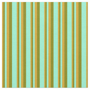 Goldenrod, Green & Aquamarine Linien Muster Stoff