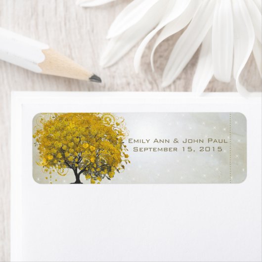 Goldenrod Herzleaf Tree mit Sternen Save the Date (Insitu)