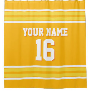Goldenrod mit gelben weißen Streifen Sport Jersey Duschvorhang