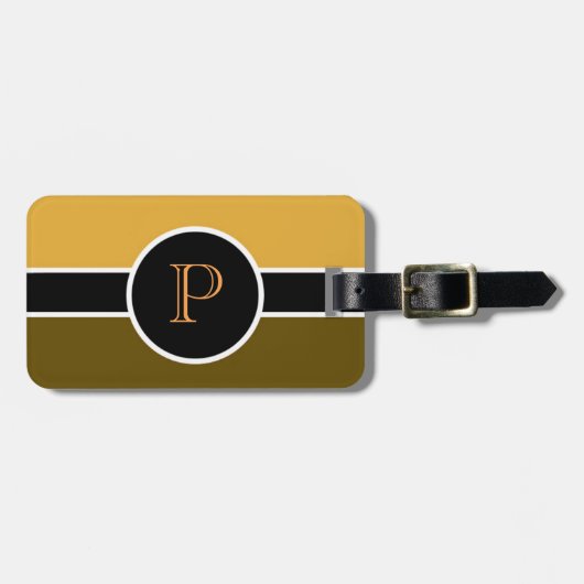 Goldenrod Monogram Initial Modern Chic Travel Bag Gepäckanhänger (Vorderseite horizontal)
