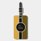 Goldenrod Monogram Initial Modern Chic Travel Bag Gepäckanhänger (Vorderseite vertikal)