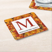 Goldenrod Nah-up Editable Monogram Rechteckiger Pappuntersetzer (angewinkelt)