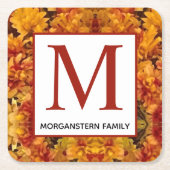 Goldenrod Nah-up Editable Monogram Rechteckiger Pappuntersetzer (Vorderseite)