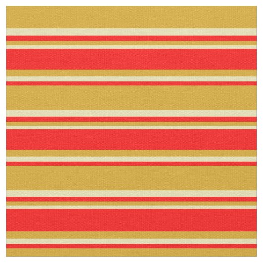 Goldenrod, Red & Tan Colored Lines Stoff (Nahaufnahme)