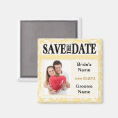 Goldenrod Save the Date Foto Magnet (Vorderseite/Rückseite)
