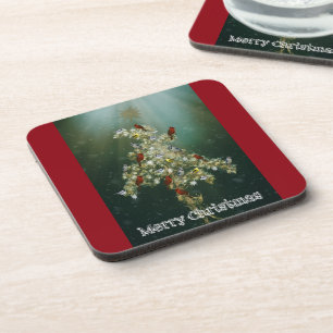 Goldenrod & Songbirds Weihnachtsgrüßen Getränkeuntersetzer