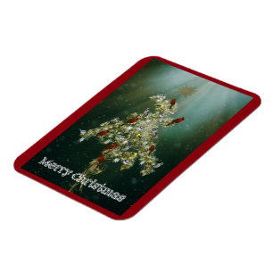 Goldenrod & Songbirds Weihnachtsgrüßen Magnet