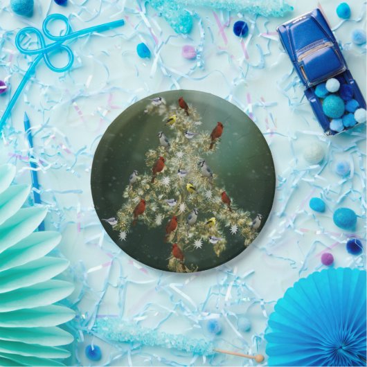 Goldenrod & Songbirds Weihnachtsgrüßen Pappteller (Party)