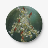 Goldenrod & Songbirds Weihnachtsgrüßen Pappteller (Vorderseite)