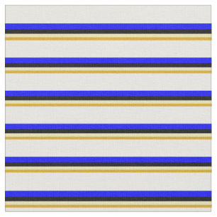 Goldenrod, Tan, Schwarz, Blau und Weiß farbig Stoff