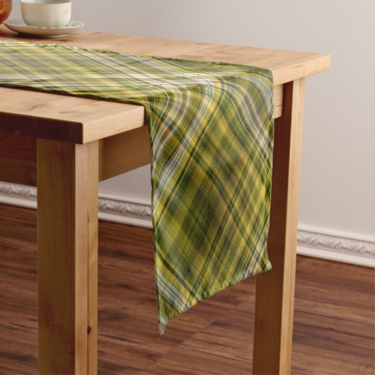 Goldenrod und Daisies Gelb und Grün Kariert Kurzer Tischläufer (Beispiel)