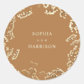 Goldenrod Wedding Classic Round Runder Aufkleber (Vorderseite)