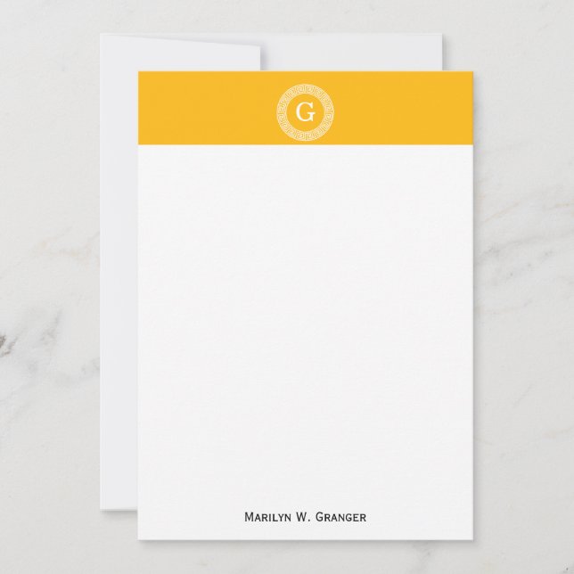 Goldenrod Welch griechischer Schlüsselrahmen Initi (Vorderseite)