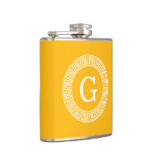 Goldenrod Welch griechischer Schlüsselrahmen Initi Flachmann (Rechts)