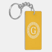 Goldenrod Welch griechischer Schlüsselrahmen Initi Schlüsselanhänger (Vorderseite links)
