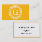 Goldenrod Welch griechischer Schlüsselrahmen Initi Visitenkarte (Vorne/Hinten)