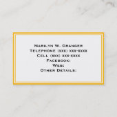 Goldenrod Welch griechischer Schlüsselrahmen Initi Visitenkarte (Rückseite)