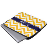 Goldenrod White LG Zickzack Navy Blue Name Monogra Laptopschutzhülle (Vorne Knopf)