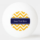 Goldenrod White LG Zickzack Navy Blue Name Monogra Tischtennisball (Vorderseite)