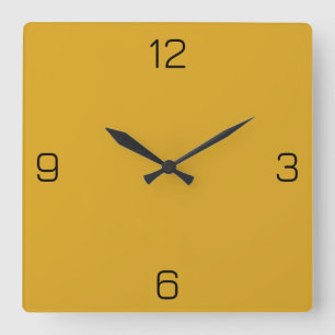 Goldenrod Yellow DAA520 Farbe Wählen Sie Ihre Name Quadratische Wanduhr