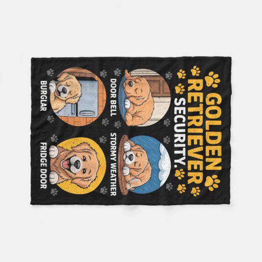 Goldens Tee Golden Retriever Security Funny Fleecedecke (Vorderseite (Horizontal))