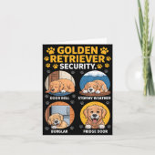 Goldens Tee Golden Retriever Security Funny Karte (Vorderseite)