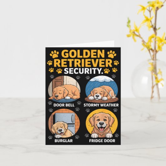 Goldens Tee Golden Retriever Security Funny Karte (Gelbe Blume)