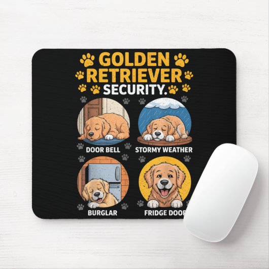 Goldens Tee Golden Retriever Security Funny Mousepad (Mit Mouse)