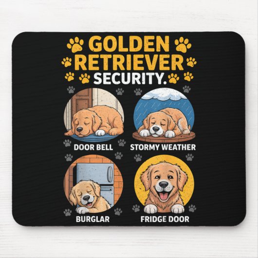 Goldens Tee Golden Retriever Security Funny Mousepad (Vorne)