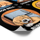 Goldens Tee Golden Retriever Sicherheit Lustig Poster (Ecke)