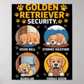 Goldens Tee Golden Retriever Sicherheit Lustig Poster (Vorne)