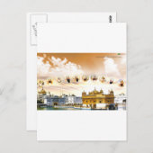 GOLDENTEMPEL MIT DEM SIKH GURUS POSTKARTE (Vorne/Hinten)