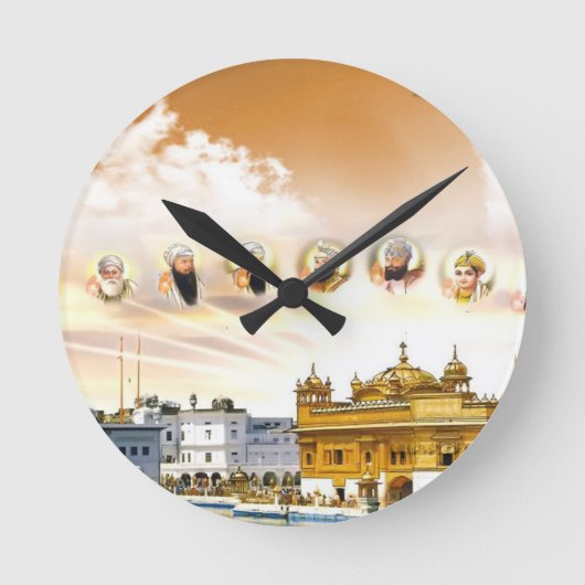 GOLDENTEMPEL MIT DEM SIKH GURUS RUNDE WANDUHR (Vorderseite)